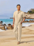 Capri Linen Henley Set