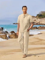 Capri Linen Henley Set
