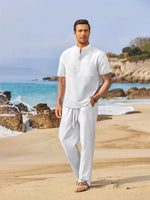 Capri Linen Henley Set